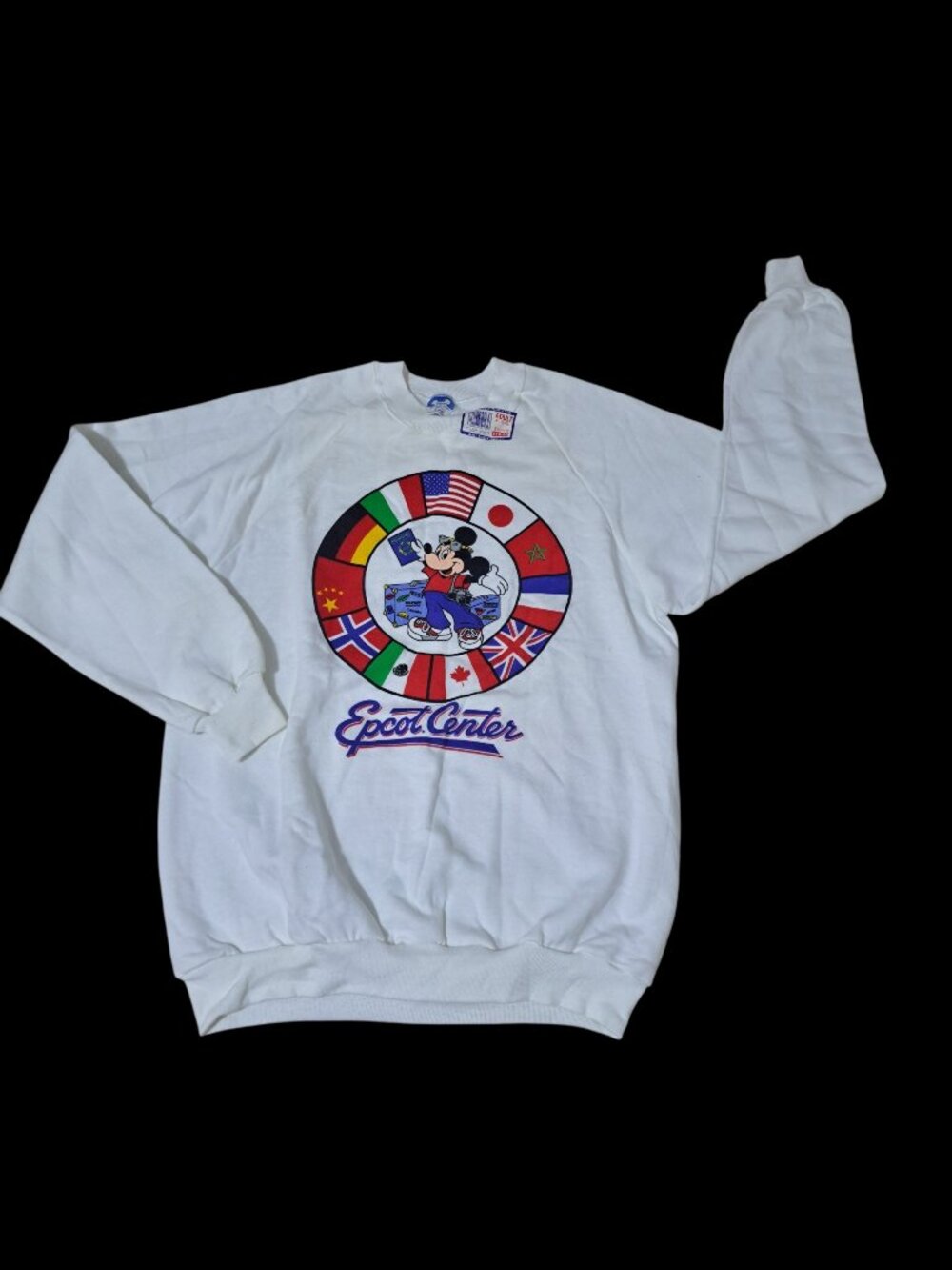 Disney Unisex Graphic Sweatshirt Mickey White Long Sleeve Vintage Sz  XL